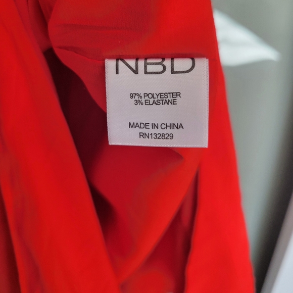 Revolve NBD Cherry Red Strapless Bone Structured Mini Dress Size XS - Picture 4 of 7